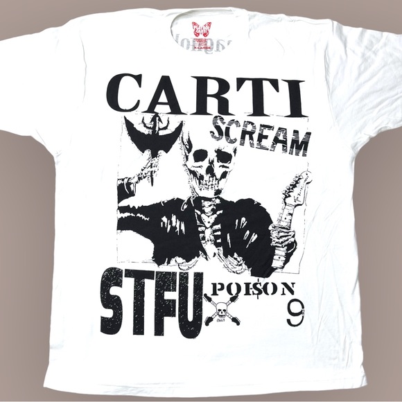 NWOT Playboi Carti Official Scream STFU Tour Graphic T-Shirt White Unisex Sz XL